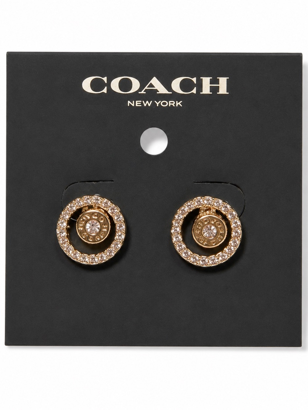 COACH Gold-Tone Open Circle Halo
Stud Earrings • BRAND NEW - Picture 1 of 3